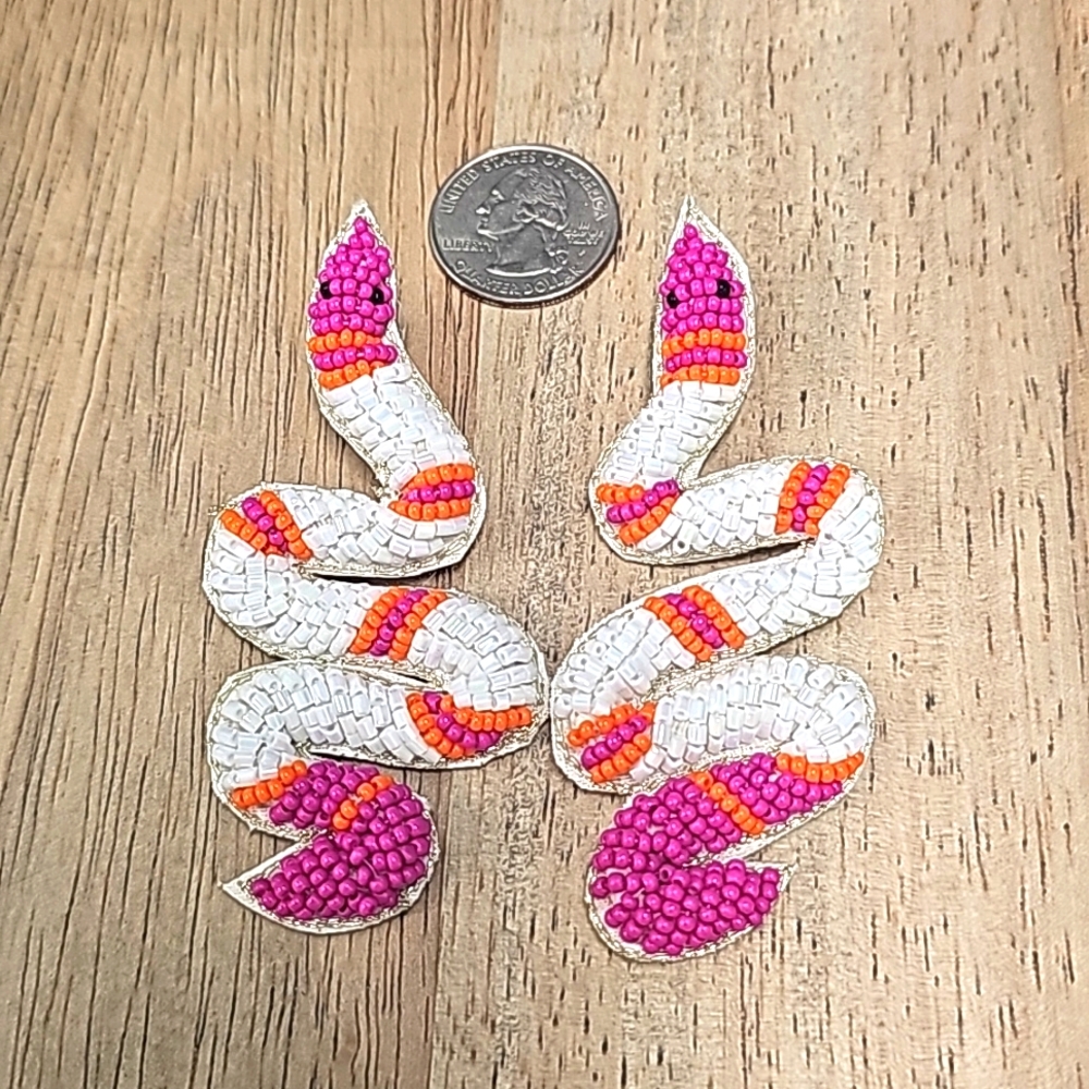 Snake seed bead earrings